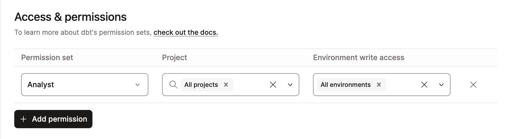Users assigned environment write access will be able to edit environment settings.